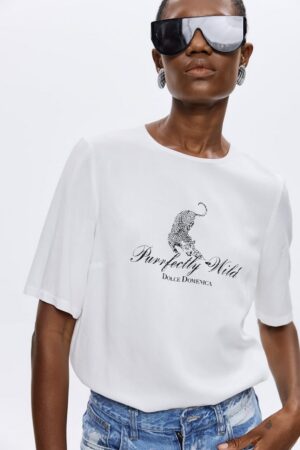 Γυναικείο Purrfectly Wild Voile Top-Λευκό