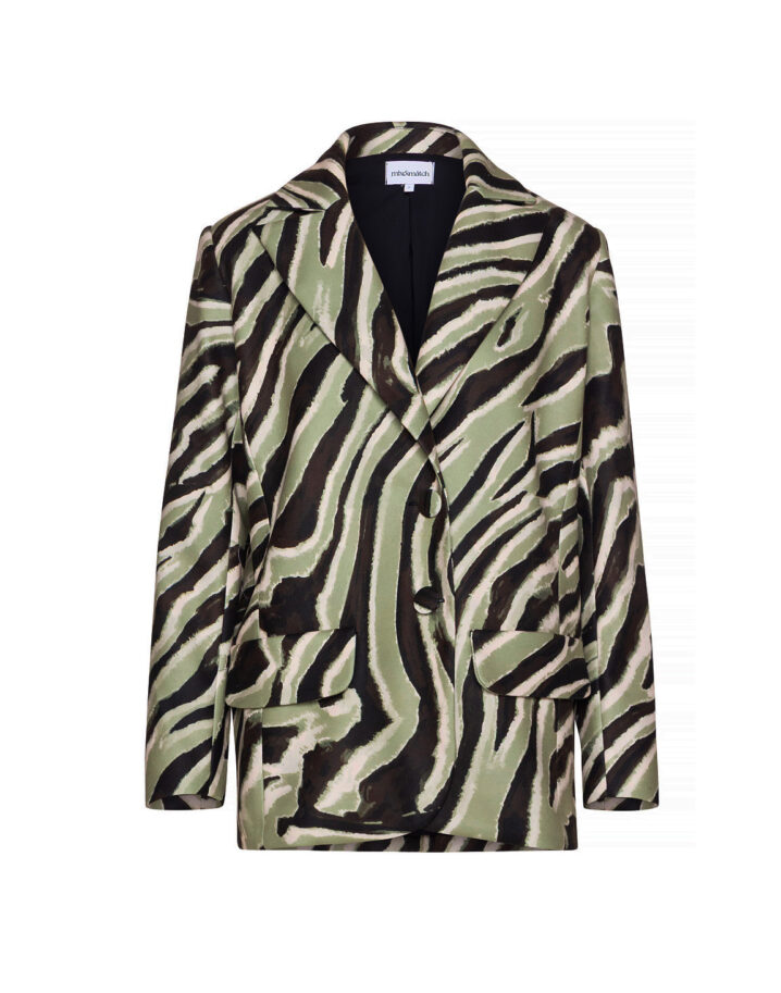 Γυναικείο Caira Zebra Print Σακάκι-Olive - Image 5
