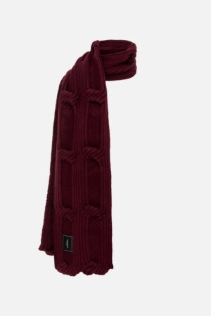 Γυναικείο Cable knit Κασκόλ-Μπορντό