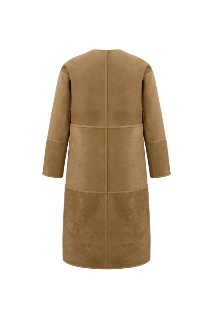 Γυναικείο Reversible Faux Toscana Πανωφόρι-Caramel - Image 6