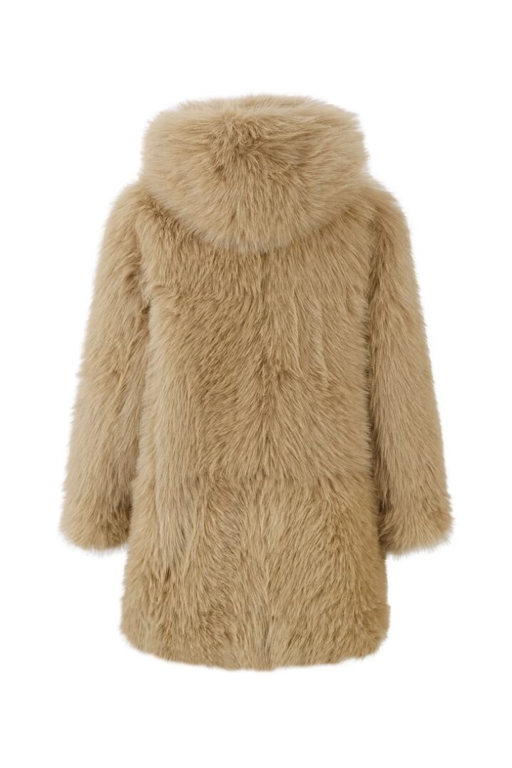 Γυναικείο Reversible Duo Coat with Detachable Hood Πανωφόρι-Caramel - Image 6