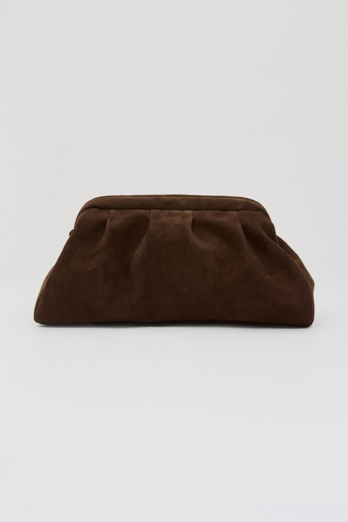 Γυναικεία Dimi Clutch Suede Τσάντα-Καφέ - Image 3