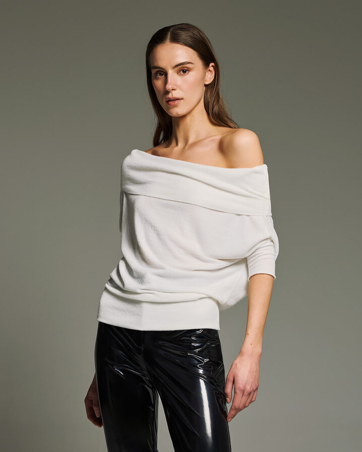 Γυναικεία Short Sleeve Oversized Μπλούζα-Λευκό - Image 2