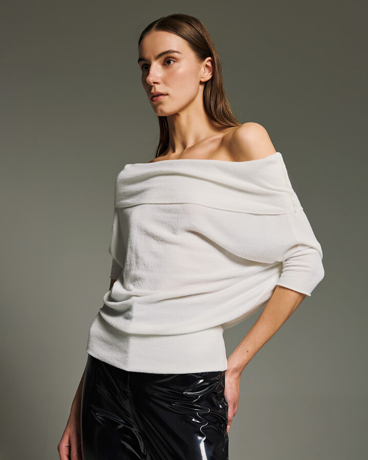 Γυναικεία Short Sleeve Oversized Μπλούζα-Λευκό