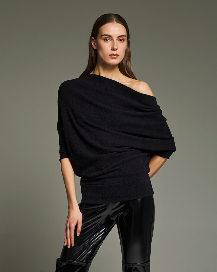 Γυναικεία Short Sleeve Oversized Μπλούζα-Μαύρο - Image 2