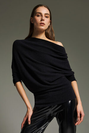 Γυναικεία Short Sleeve Oversized Μπλούζα-Μαύρο