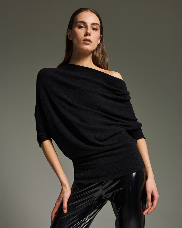 Γυναικεία Short Sleeve Oversized Μπλούζα-Μαύρο
