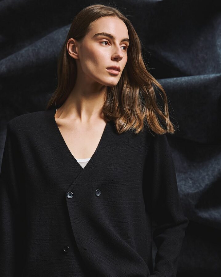 Γυναικεία Across Buttoned Knit Ζακέτα-Μαύρο - Image 2