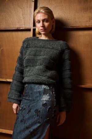 Γυναικεία Two knit Ways Knit Μπλούζα-Γκρί