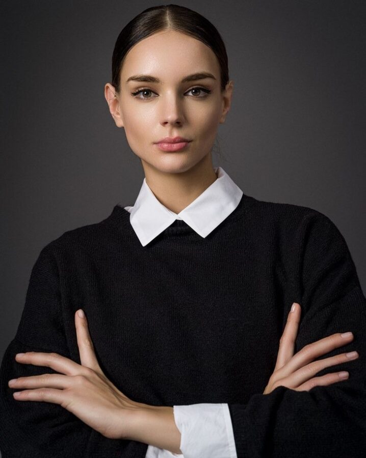 Γυναικεία Oversized Round Neck Knit Μπλούζα-Μαύρο - Image 2