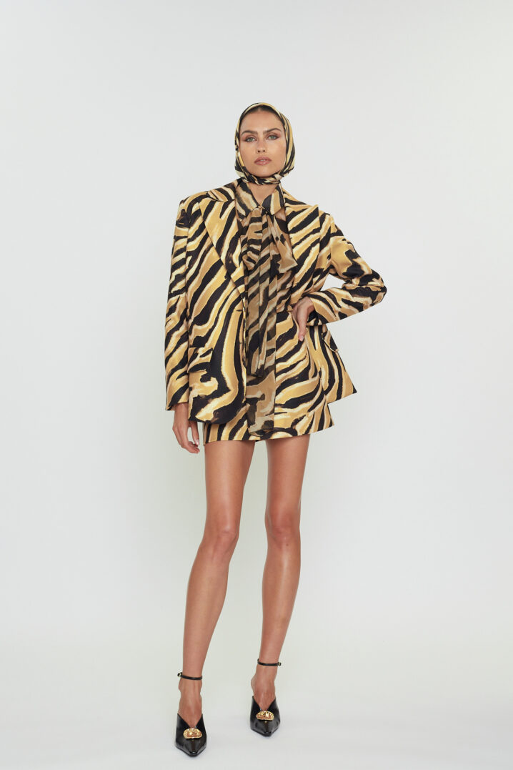 Γυναικείο Caira Zebra Print Σακάκι-Caramel - Image 2