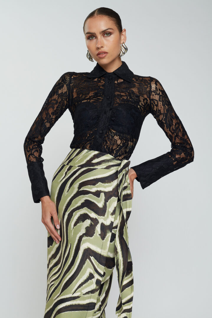 Γυναικεία Penelope Midi Zebra Print Φούστα-Οlive - Image 3