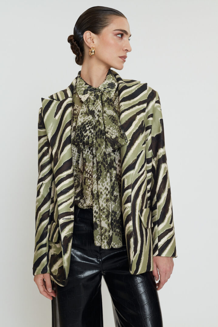 Γυναικείο Caira Zebra Print Σακάκι-Olive - Image 2
