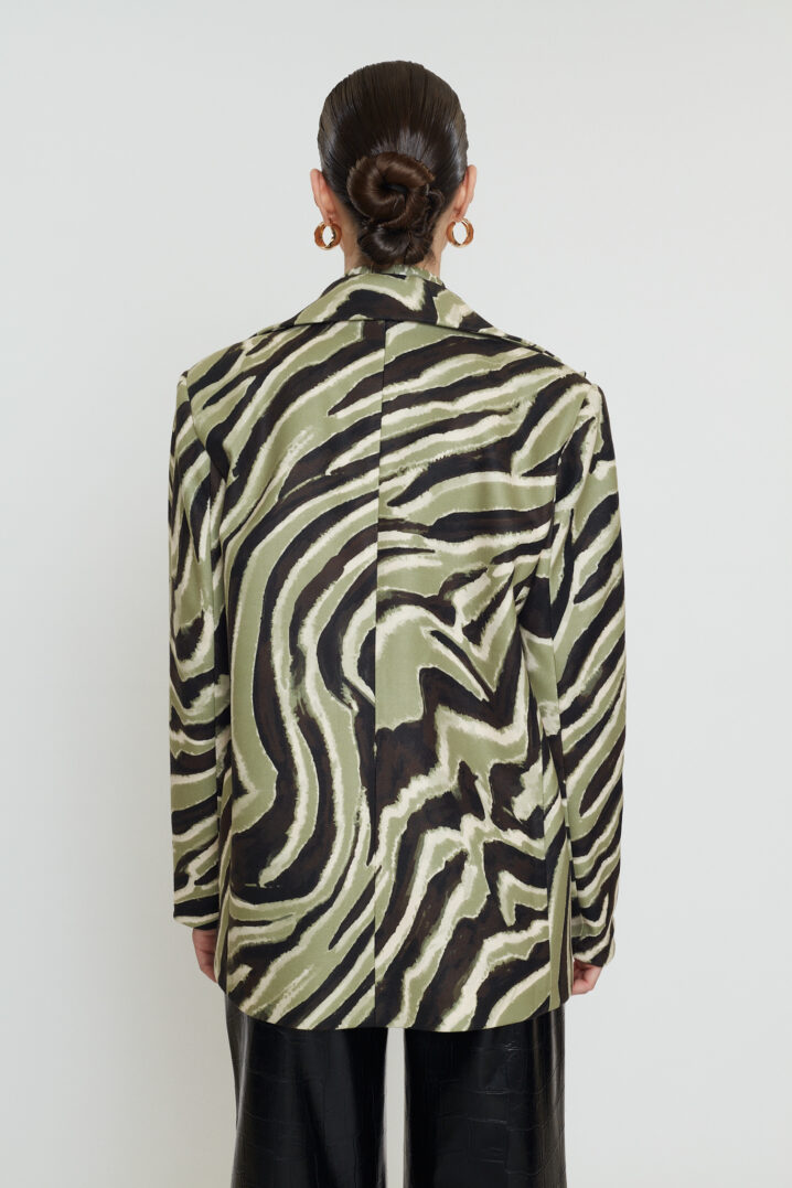 Γυναικείο Caira Zebra Print Σακάκι-Olive - Image 4