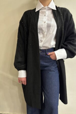 Γυναικεία Πλεκτή Ζακέτα Glamdetail-Μαύρο