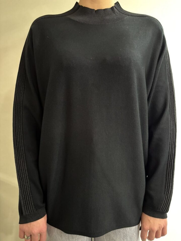 Γυναικεία Πλεκτή Μπλούζα Glam Rollneck-Μαύρο