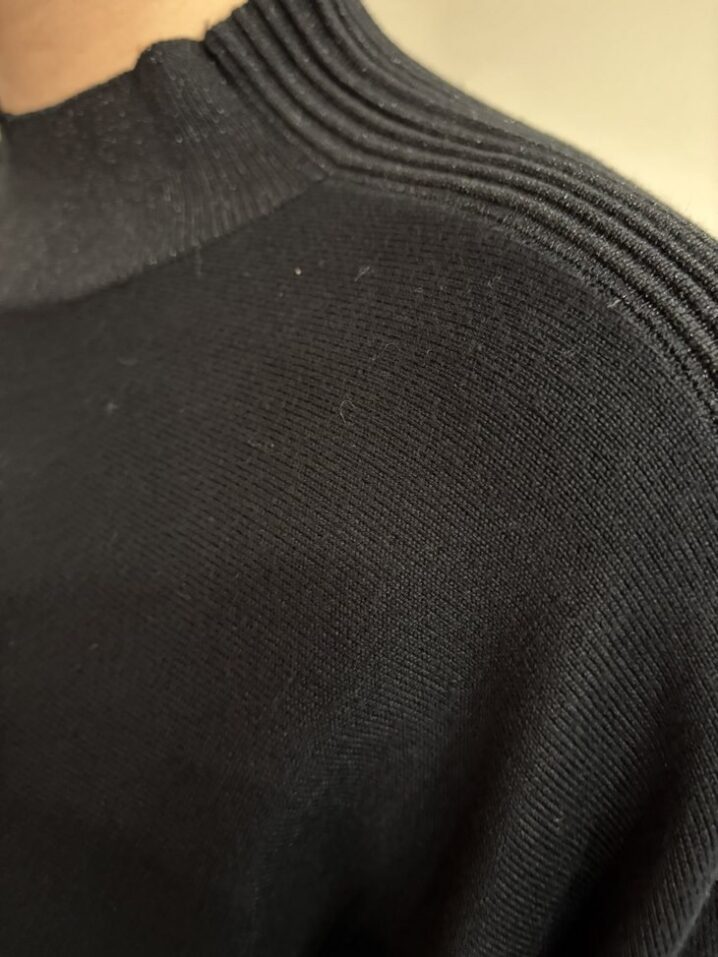 Γυναικεία Πλεκτή Μπλούζα Glam Rollneck-Μαύρο - Image 4