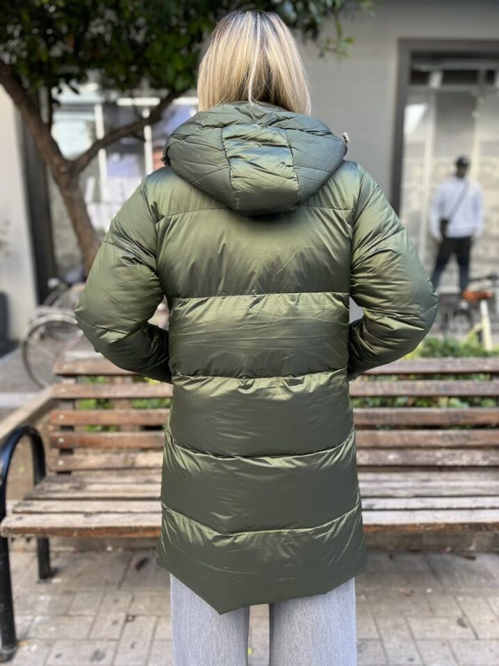 Γυναικείο Μπουφάν Puffer Metallic-Πράσινο - Image 3