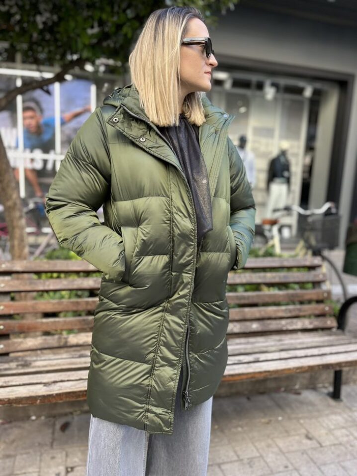Γυναικείο Μπουφάν Puffer Metallic-Πράσινο - Image 4