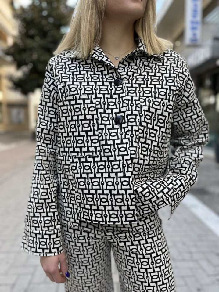 Γυναικείο Σακάκι/Jacket-Ασπρόμαυρο
