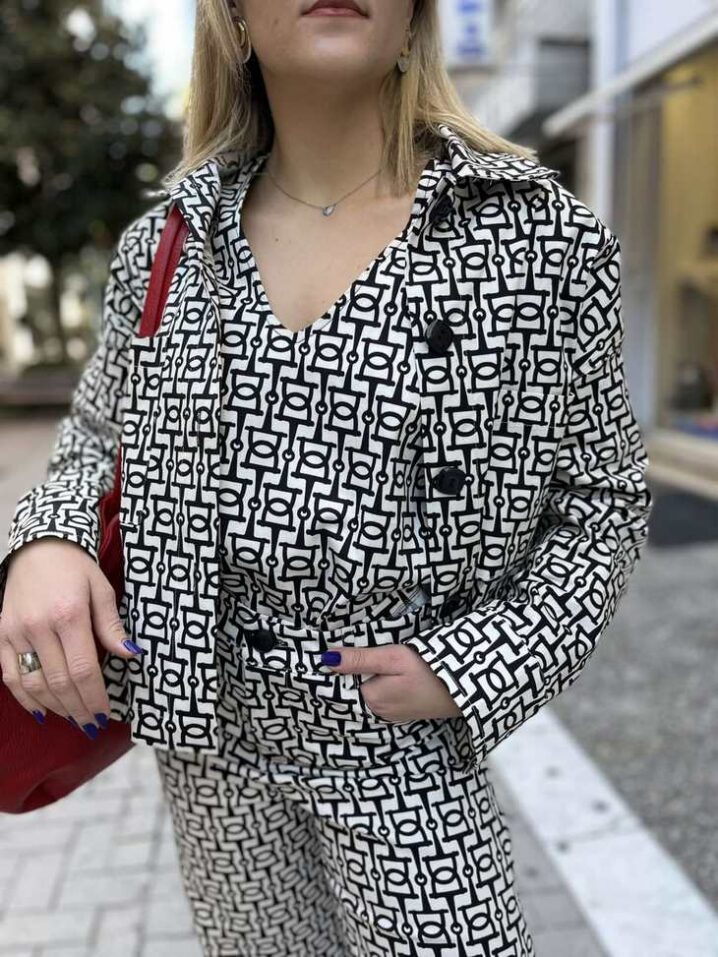 Γυναικείο Σακάκι/Jacket-Ασπρόμαυρο - Image 2