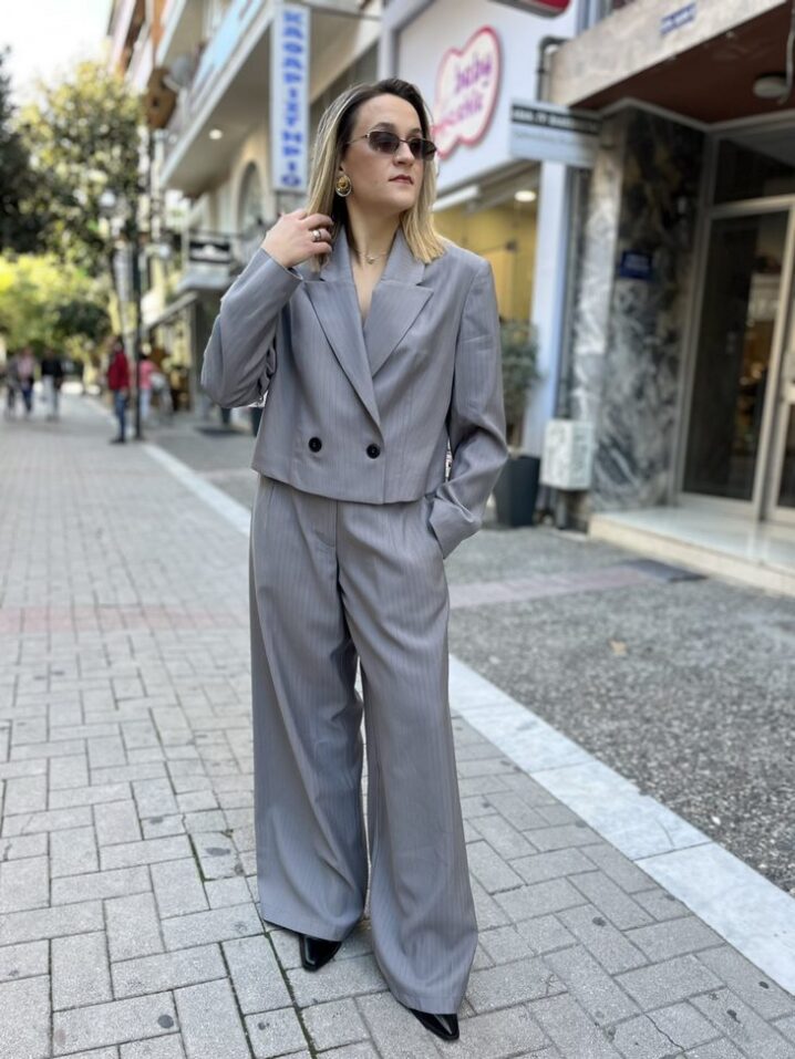Γυναικείο Stripred Παντελόνι-Γκρί - Image 2