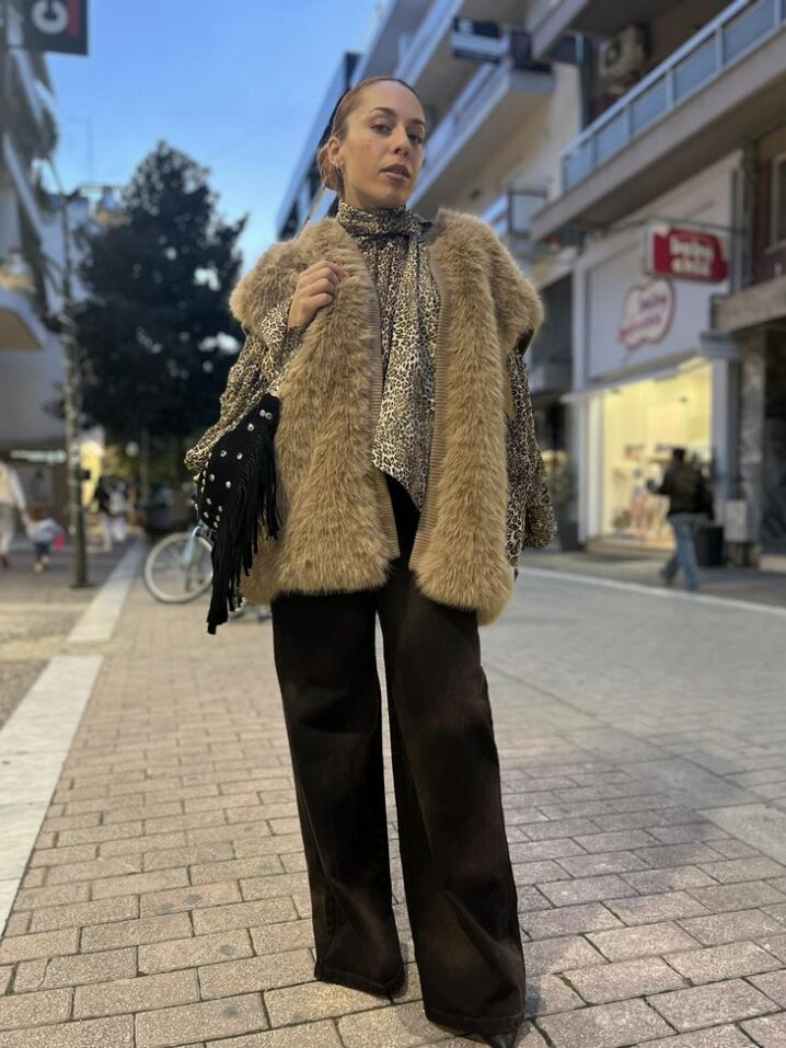 Γυναικείο Washed Jean Παντελόνι-Καφέ - Image 3