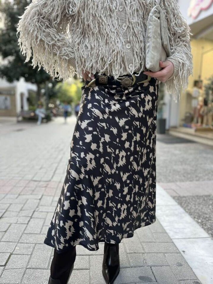 Γυνακεία Φούστα Bicolor-Mαύρο