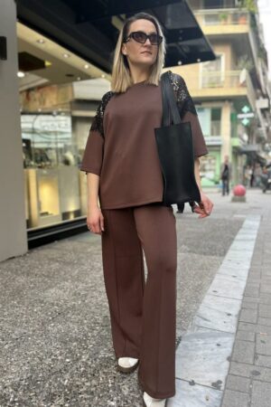 Γυναικείο Sweatpants Παντελόνι-Καφέ