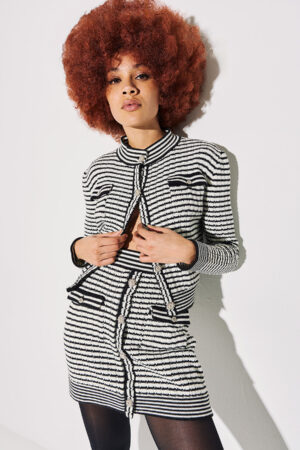 Γυναικείο Stripped knit Σετ-Ασπρόμαυρο