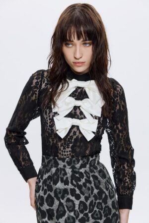 Γυναικεία Angel Lace Μπλούζα-Μαύρο