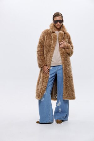 Γυναικείο Kelly Faux-Fur Πανωφόρι-Camel