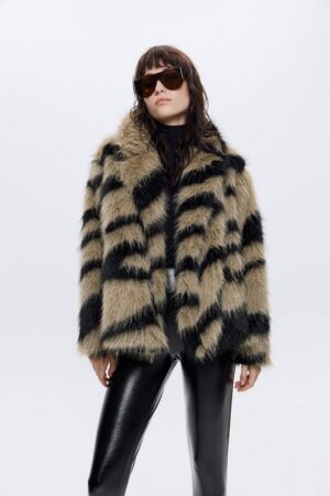 Γυναικεία Zebra Faux Γούνα-Αnimal Print