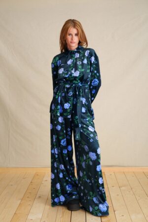 Γυναικείο Pixel Rose Blue Velvet Σετ-Floral Mple