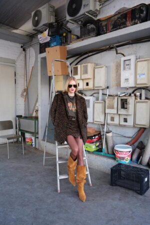 Γυναικείο Ming Oversized Σακάκι-Animal Print