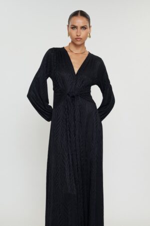 Γυναικείο Sandra Φόρεμα Jacquard-Μαύρο