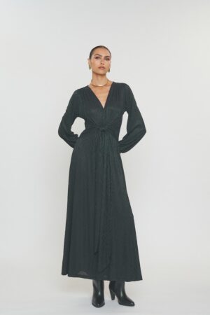 Γυναικείο Sandra Φόρεμα Jacquard-Πετρόλ