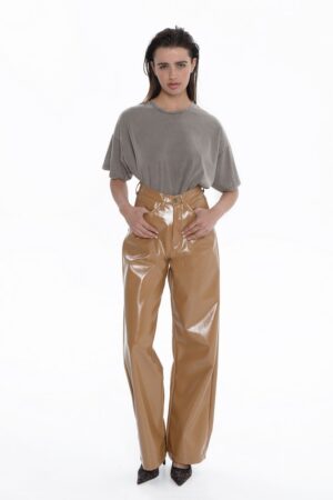 Γυναικείο Παντελόνι Selena Leather-Caramel
