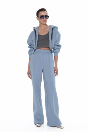 Γυναικείο Φούτερ Jacket Μπλούζα-Dusty Blue