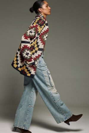 Γυναικεία Jacquard Inkas Πλεκτή Ζακέτα-Εμπριμέ