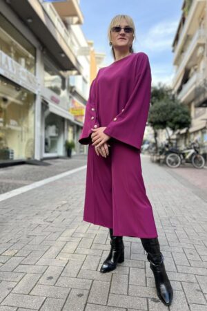 Γυναικείο Crop Παντελόνα-Magenta