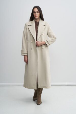 Γυναικείο Herringbone Πανωφόρι-Μπέζ