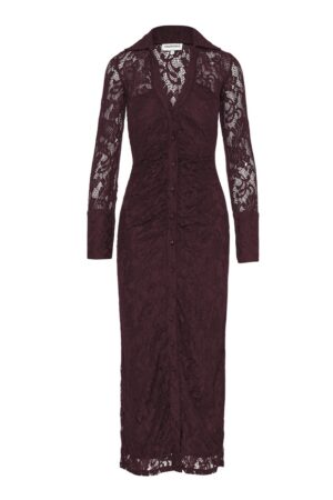 Γυναικείο Margaret Lace Φόρεμα-Burgundy