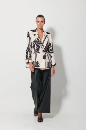 Γυναικείο Over Σακάκι-Ασπρόμαυρο