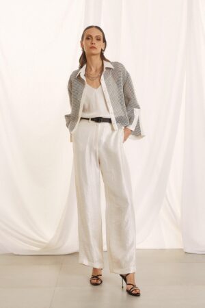 Γυναικείο Shimmer Παντελόνι-Εκρού