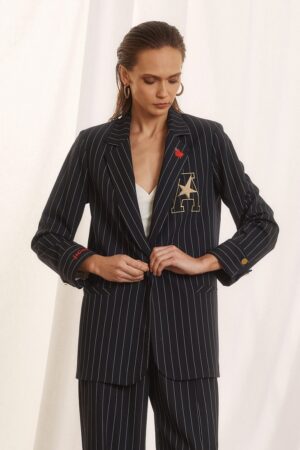 Γυναικείο A Star Stripped Σακάκι-Μπλε