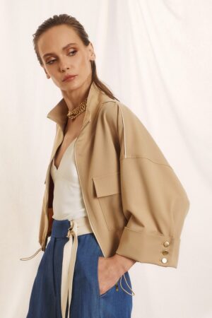 Γυναικείο Bomber Jacket-Mπεζ