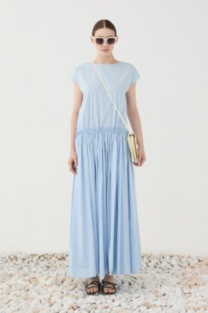 Γυναικείο Maxi Poplin Φόρεμα-Σιελ