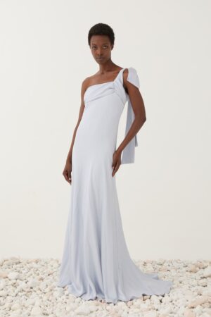 Γυναικείο One Shoulder Satin Φόρεμα-Σιελ