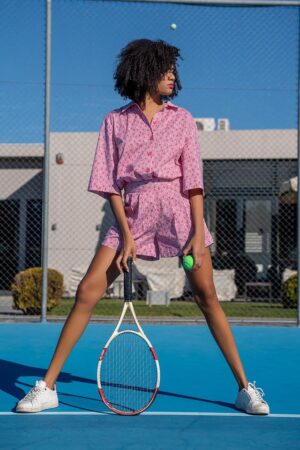 Γυναικείο Stripped With Leaves Πουκάμισο-Kόκκινο